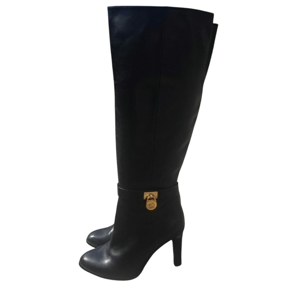 Black Letaher knee high Michael Kors Boots sz 8